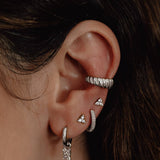 Triconia ear studs silver
