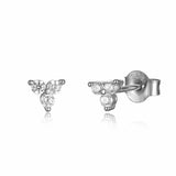 Triconia ear studs silver