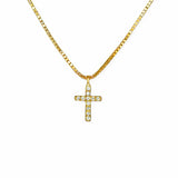 Collier Croix Zircon Or