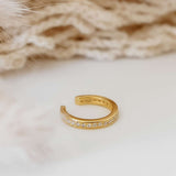 Zirconia Single Row Earcuff Gold